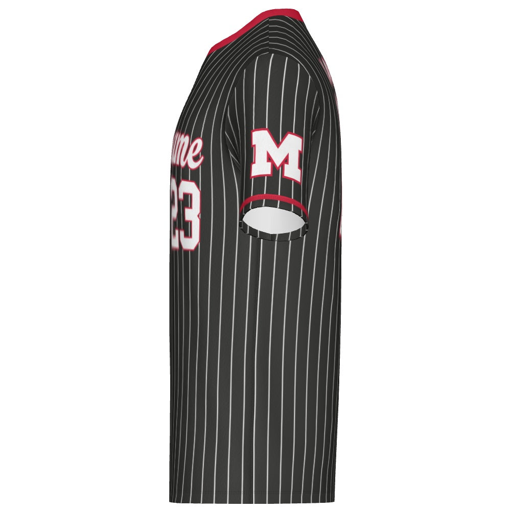 Mens Short Sleeve Crew Neck Jersey - Pin Stripe 1