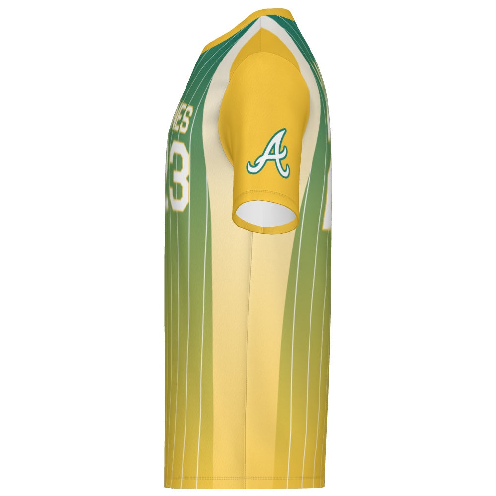 Mens Short Sleeve Crew Neck Jersey - Pinstripes 2