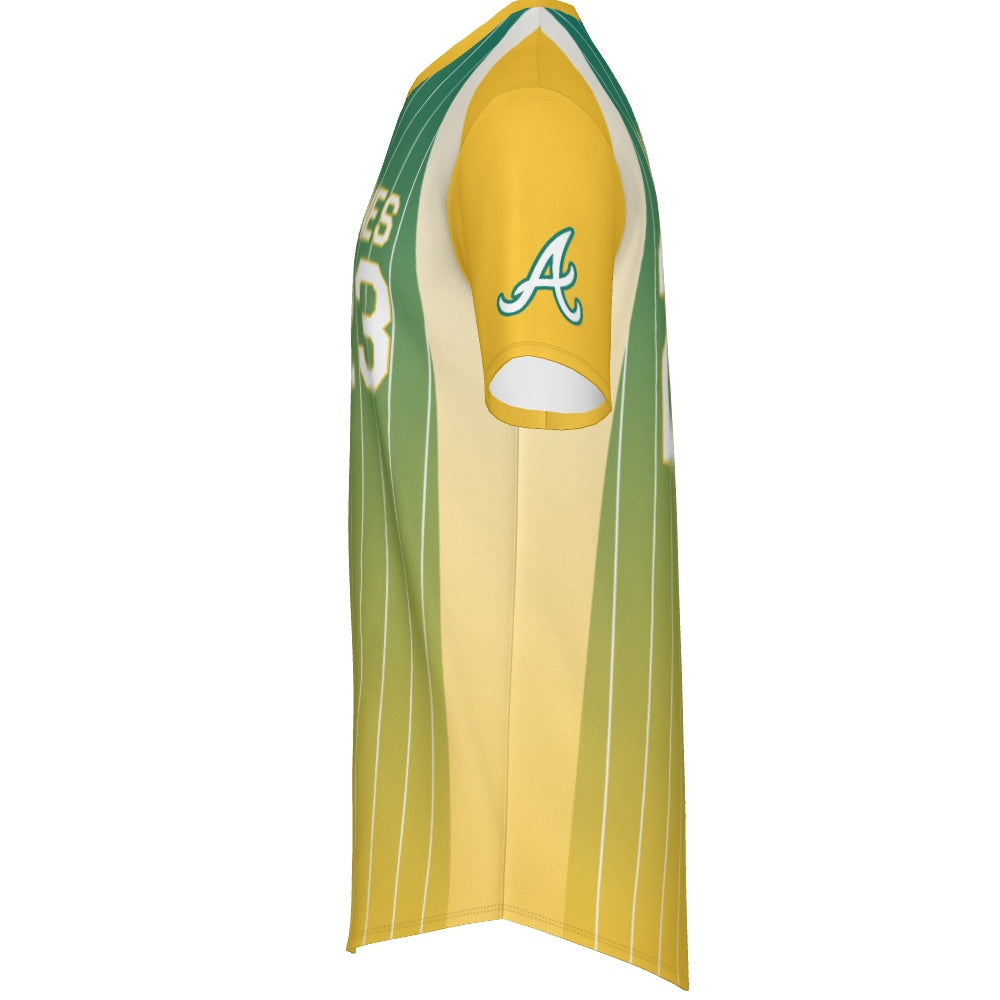 Men's Baseball Short Sleeve V Neck Jersey - Pinstripes 2