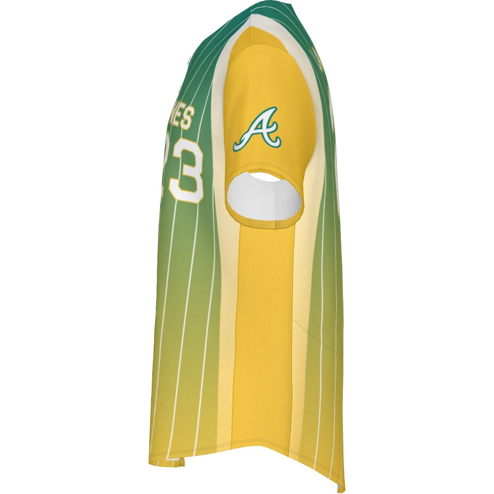 Men's Baseball Full Button Jersey - Pinstripes 2