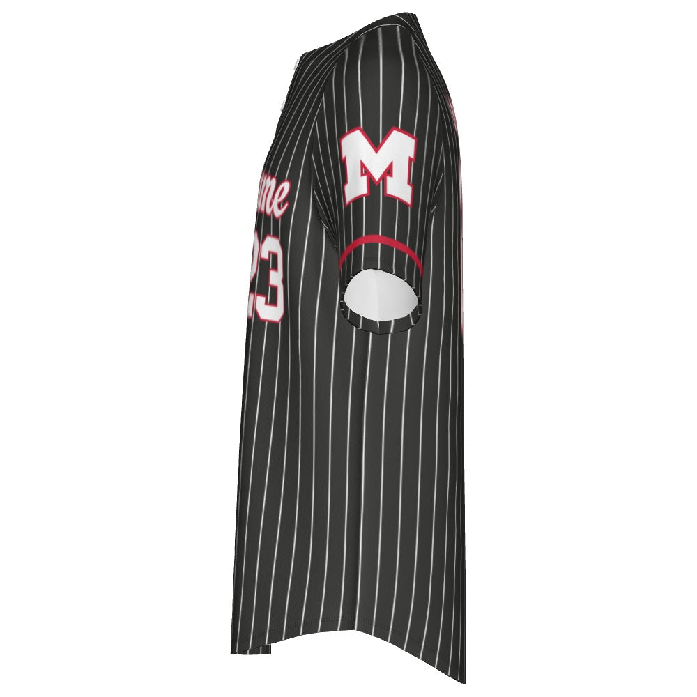 Men's Baseball 2 Button Jersey  - Pinstripe 1