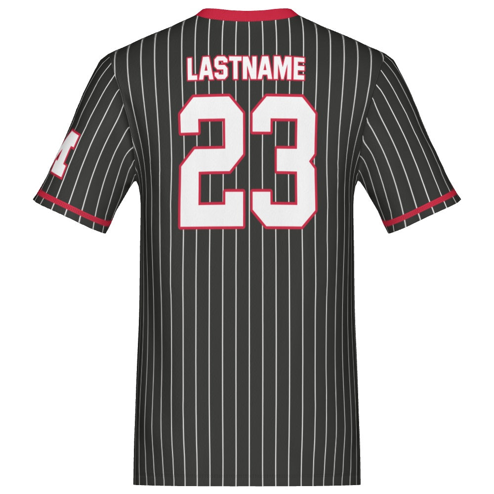 Mens Short Sleeve Crew Neck Jersey - Pin Stripe 1