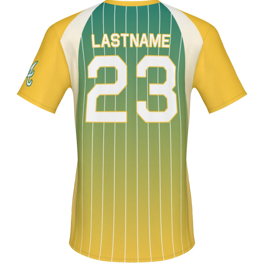 Men's Baseball Short Sleeve V Neck Jersey - Pinstripes 2