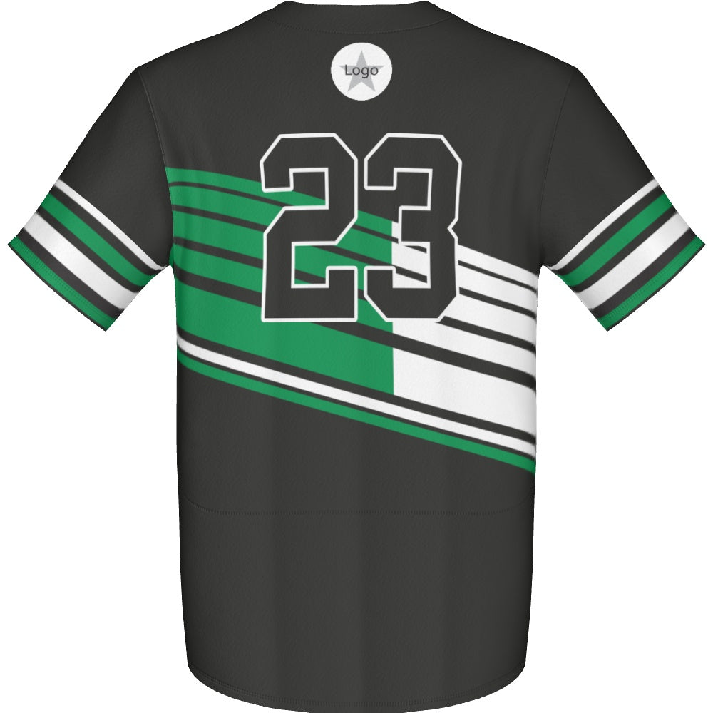 Men's Baseball Full Button Jersey  - Greenlight
