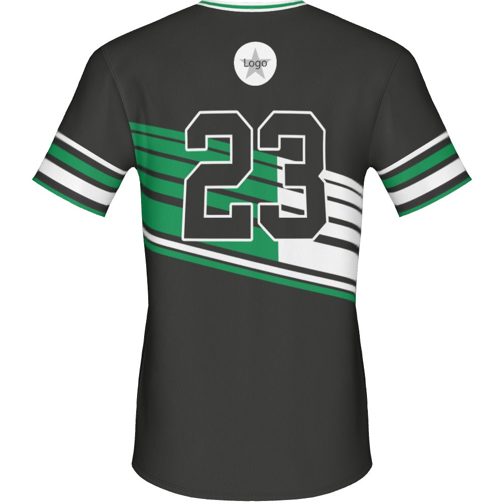 Men's Baseball Short Sleeve V Neck Jersey  - Greenlight