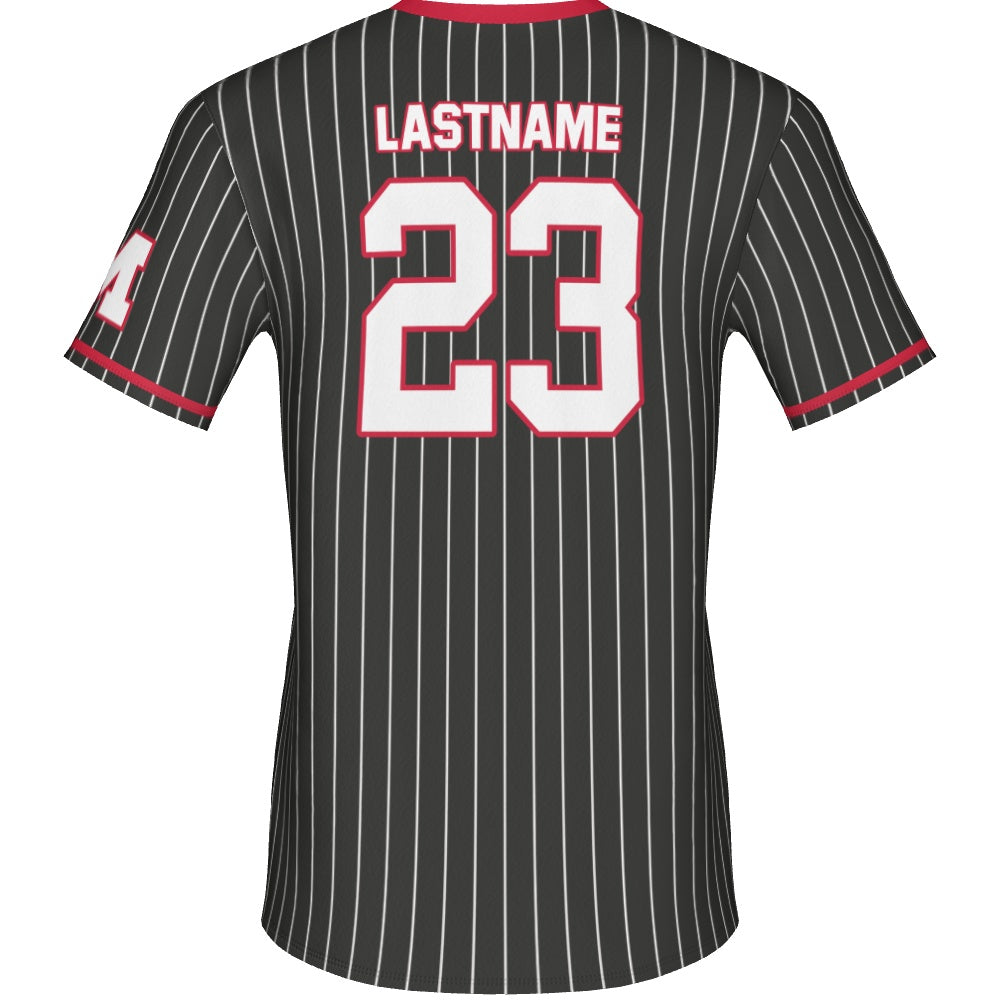 Men's Baseball Short Sleeve V Neck Jersey - Pinstripe 1