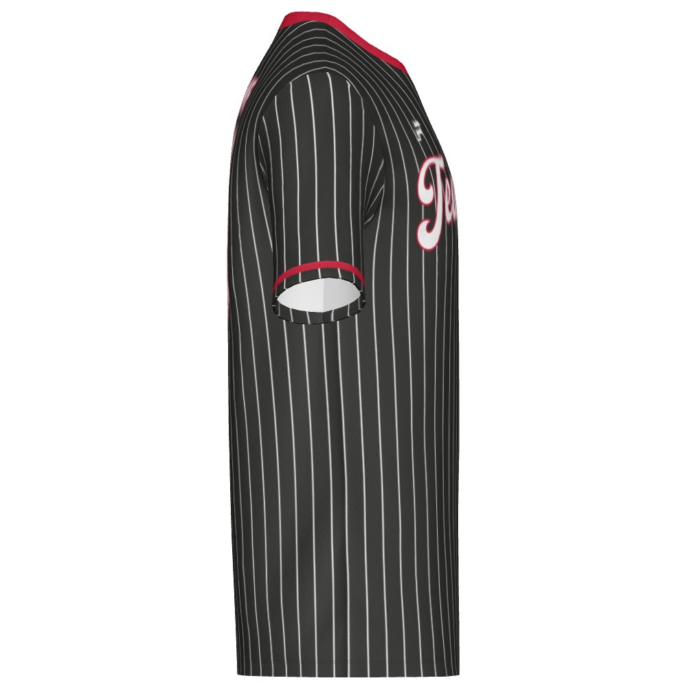 Mens Short Sleeve Crew Neck Jersey - Pin Stripe 1