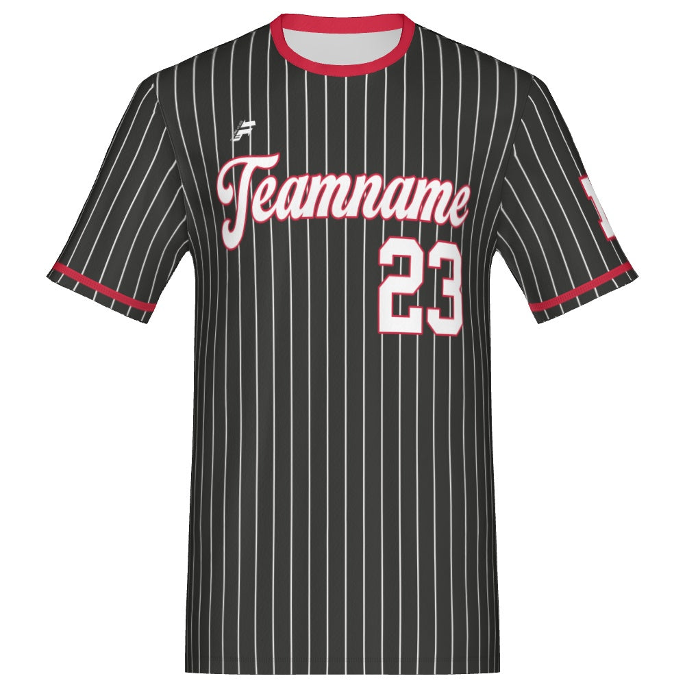 Mens Short Sleeve Crew Neck Jersey - Pin Stripe 1