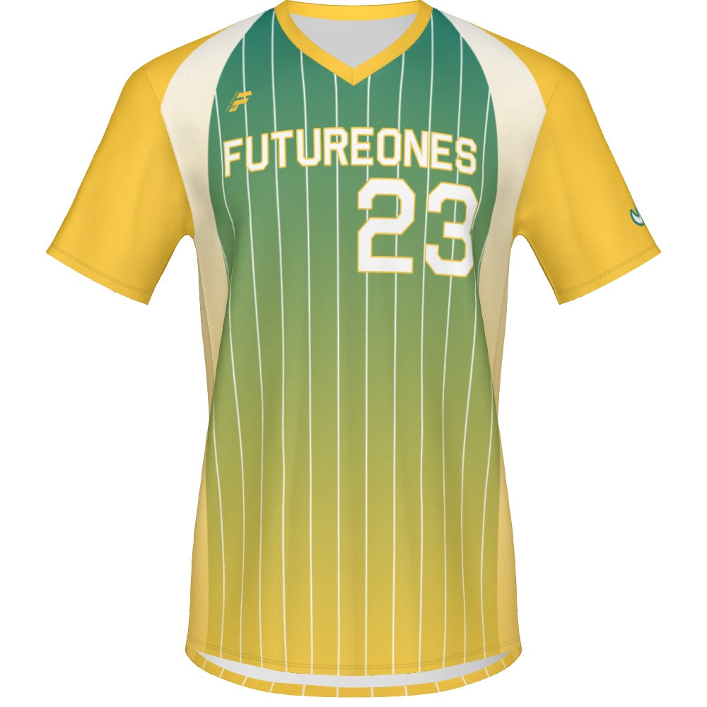 Men's Baseball Short Sleeve V Neck Jersey - Pinstripes 2