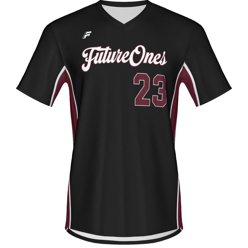 Men's Baseball Short Sleeve V Neck Jersey - Shadow