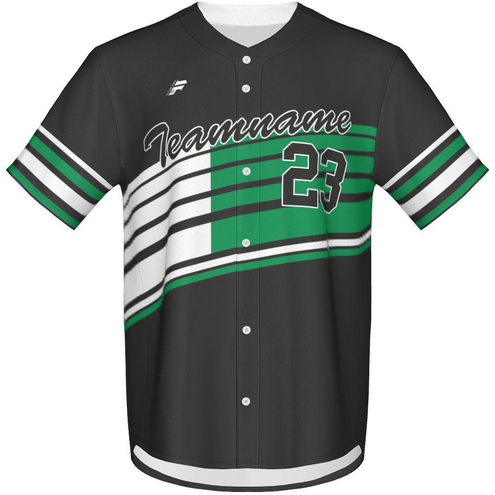 Men's Baseball Full Button Jersey  - Greenlight