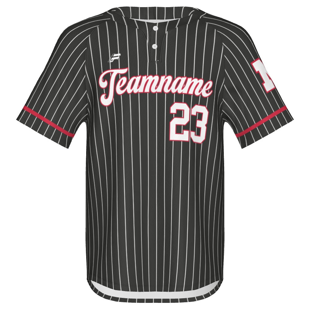 Men's Baseball 2 Button Jersey  - Pinstripe 1